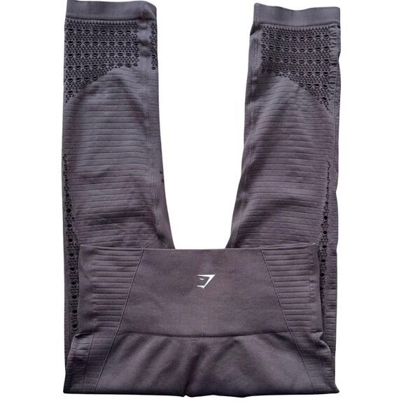 GYMSHARK Women's Dry Contour Leggings Small Gray Cut-Out Details On Leg EUC - Picture 4 of 6